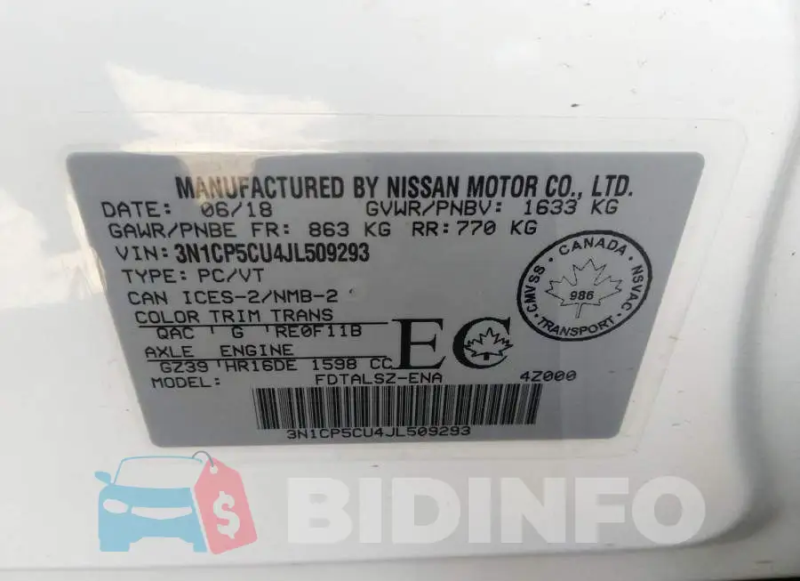3N1CP5CU4JL509293 Photo# 9
