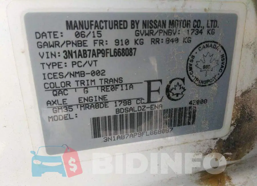 3N1AB7AP9FL668087 Photo# 9