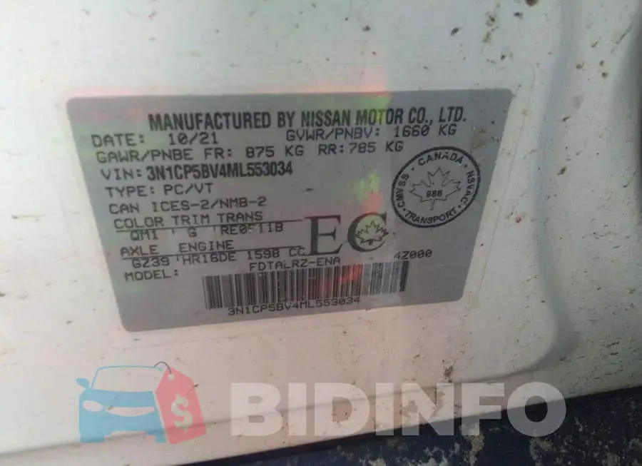 3N1CP5BV4ML553034 Photo# 9