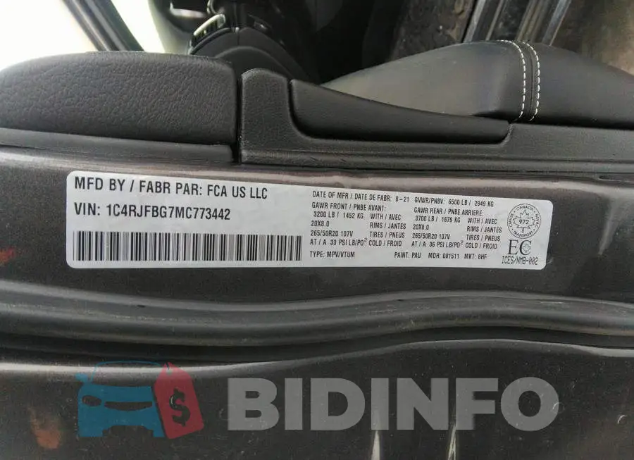 1C4RJFBG7MC773442 Photo# 9