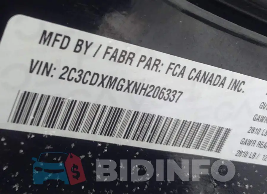 2C3CDXMGXNH206337 Photo# 9