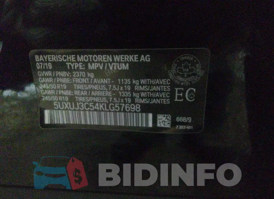 5UXUJ3C54KLG57698 Photo# 9