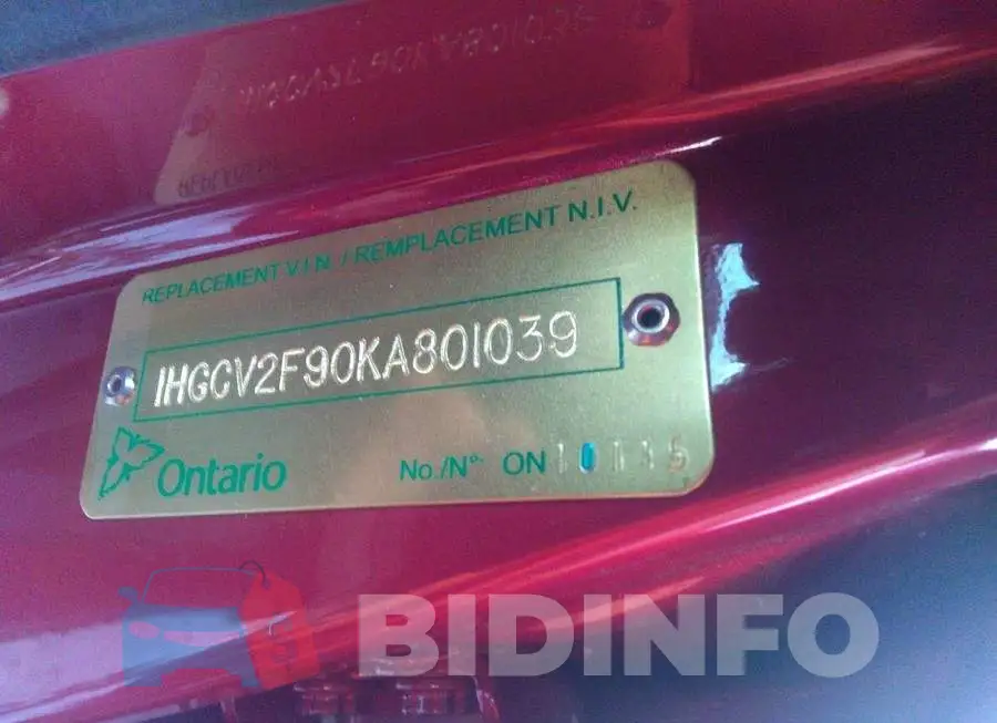1HGCV2F90KA801039 Photo# 9