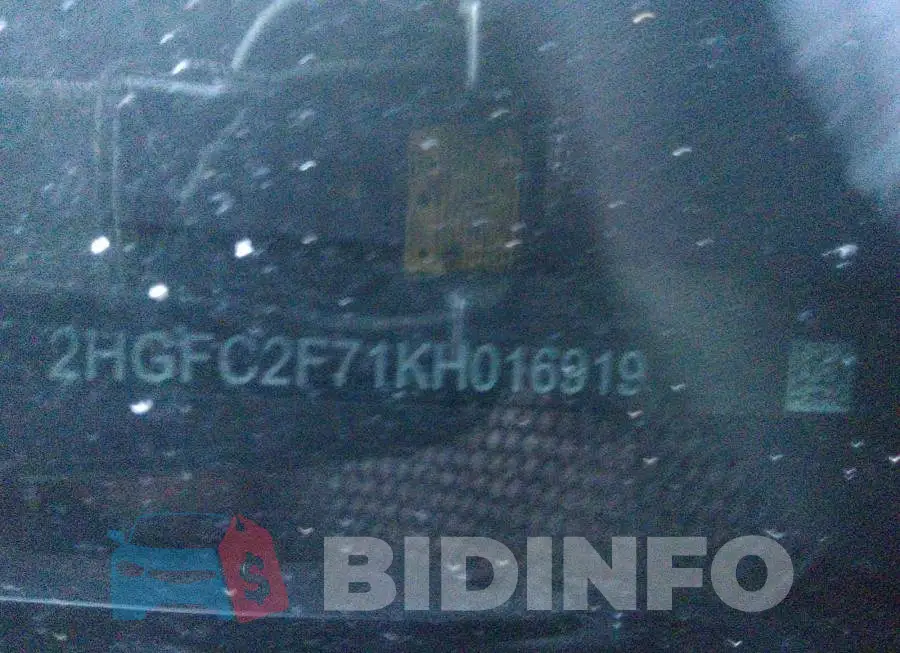 2HGFC2F71KH016919 Photo# 9