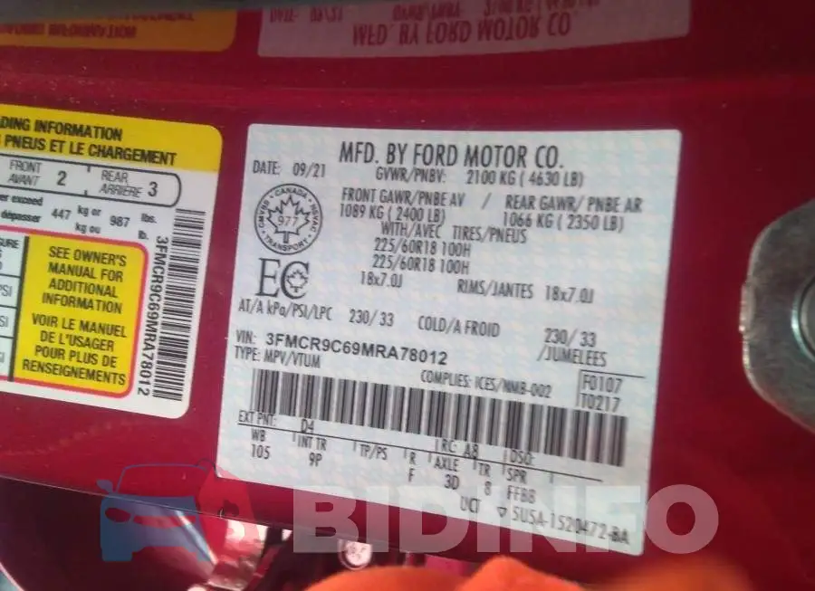 3FMCR9C69MRA78012 Photo# 9
