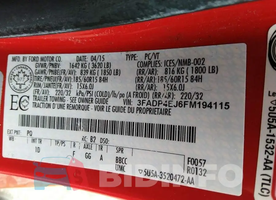 3FADP4EJ6FM194115 Photo# 9
