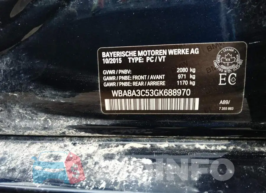 WBA8A3C53GK688970 Photo# 9