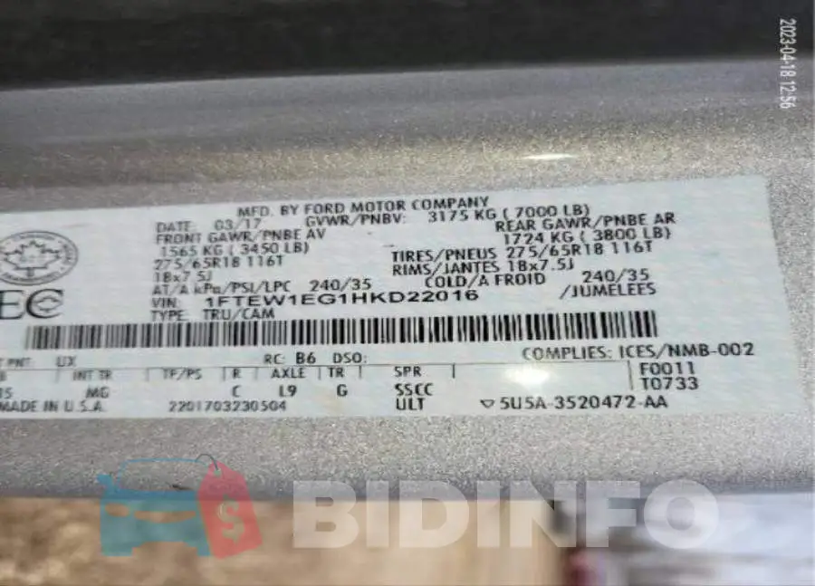 1FTEW1EG1HKD22016 Photo# 9