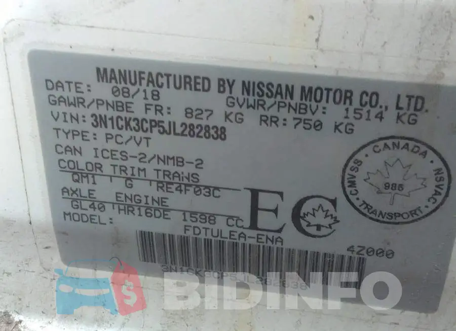 3N1CK3CP5JL282838 Photo# 9