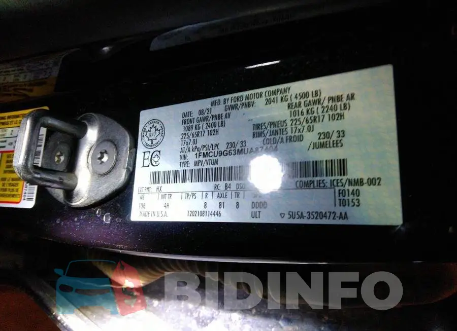 1FMCU9G63MUA87404 Photo# 9
