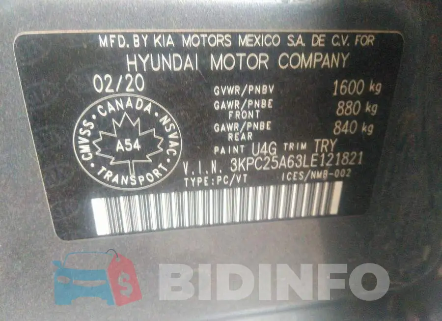 3KPC25A63LE121821 Photo# 9