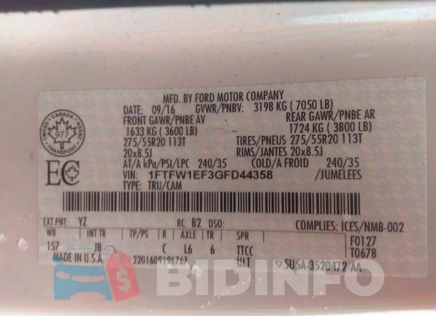 1FTFW1EF3GFD44358 Photo# 9