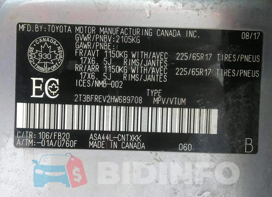2T3BFREV2HW689708 Photo# 9