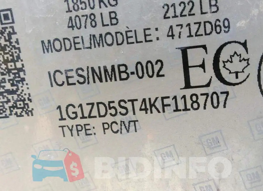 1G1ZD5ST4KF118707 Photo# 9