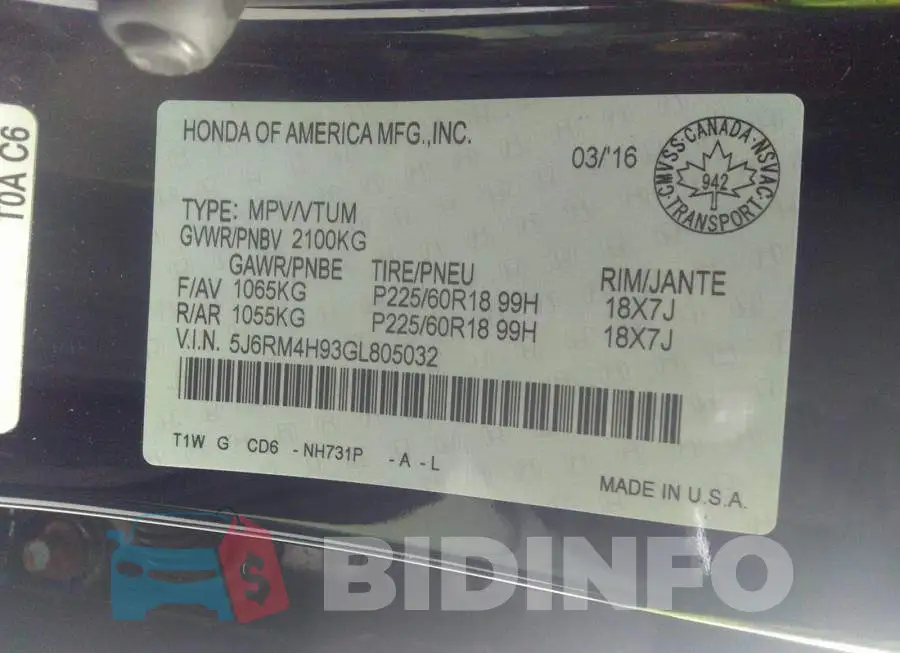 5J6RM4H93GL805032 Photo# 9