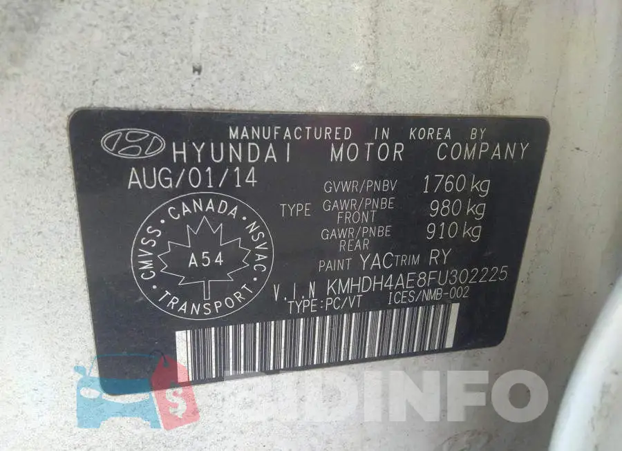 KMHDH4AE8FU302225 Photo# 9