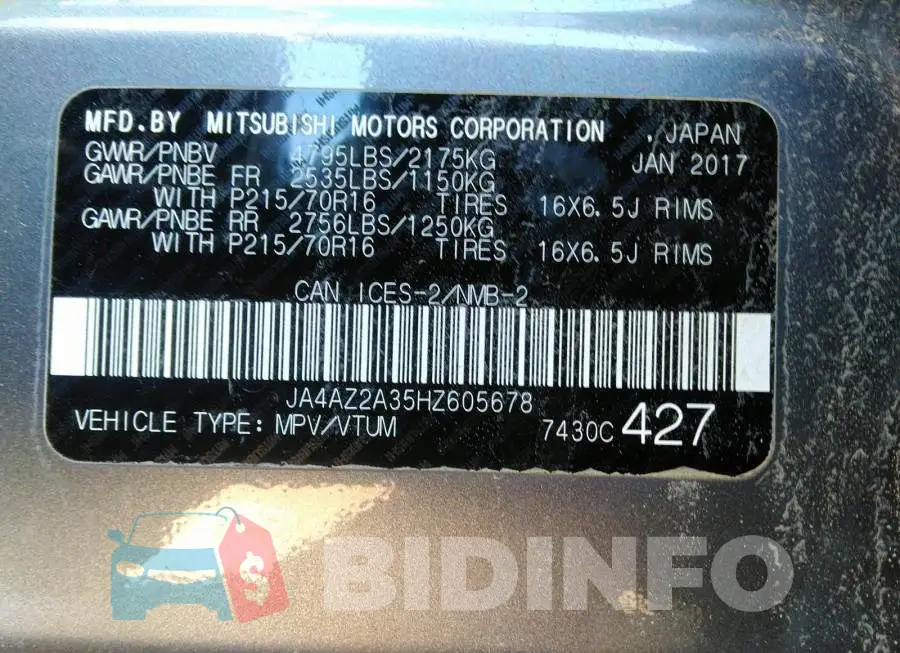 JA4AZ2A35HZ605678 Photo# 9