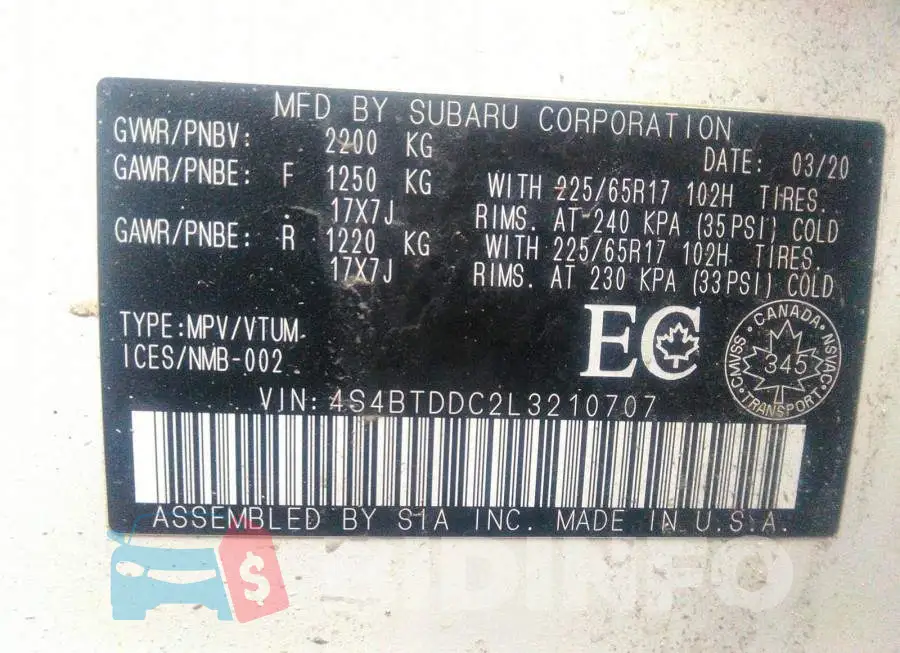 4S4BTDDC2L3210707 Photo# 9