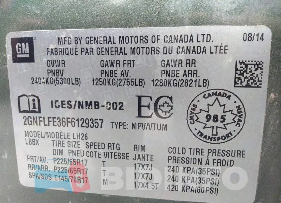 2GNFLFE36F6129357 Photo# 9