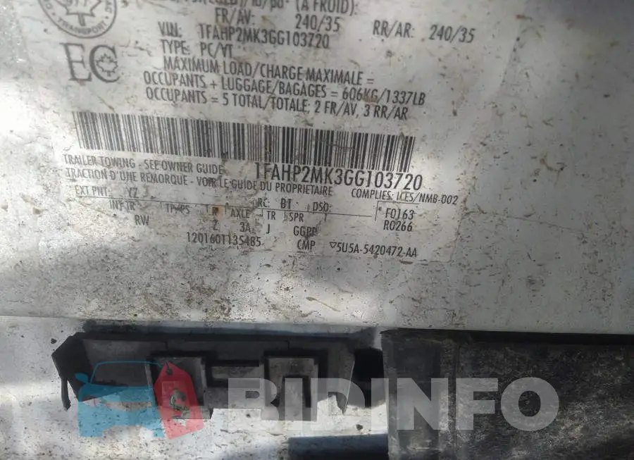 1FAHP2MK3GG103720 Photo# 9
