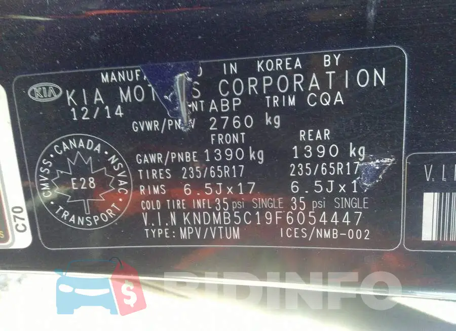 KNDMB5C19F6054447 Photo# 9