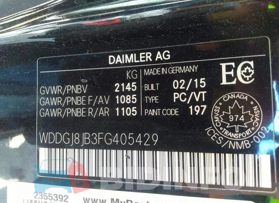 WDDGJ8JB3FG405429 Photo# 9