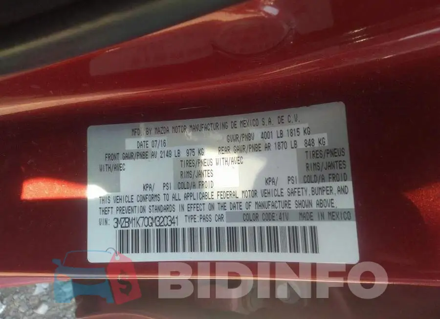 3MZBM1K70GM320341 Photo# 9
