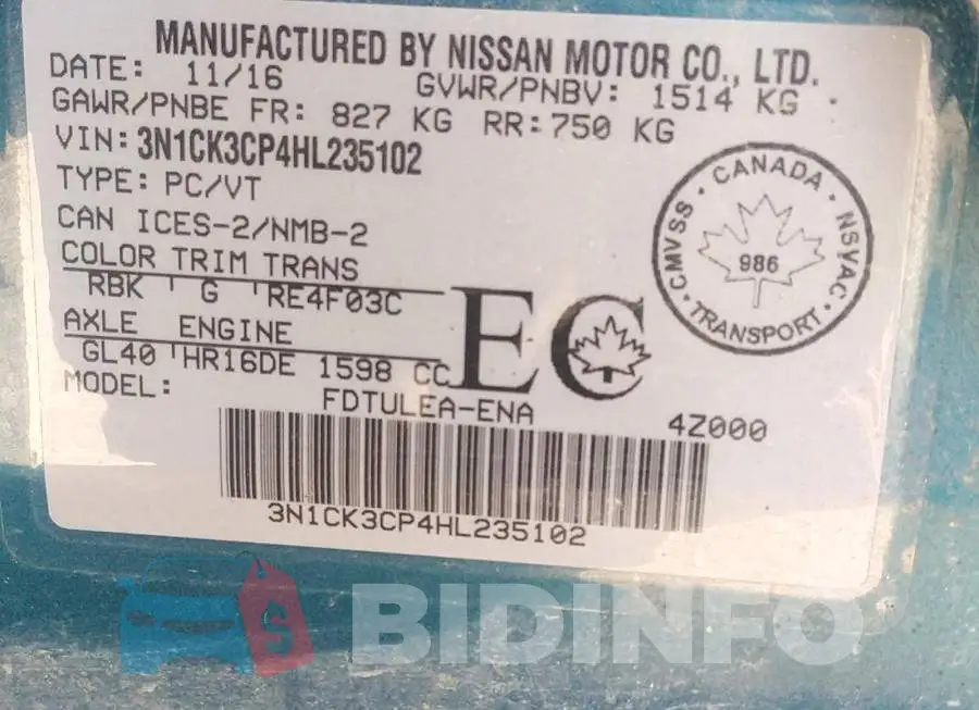 3N1CK3CP4HL235102 Photo# 9