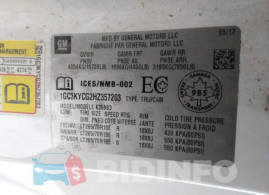 1GC3KYCG2HZ357203 Photo# 9