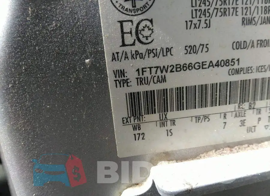 1FT7W2B66GEA40851 Photo# 9