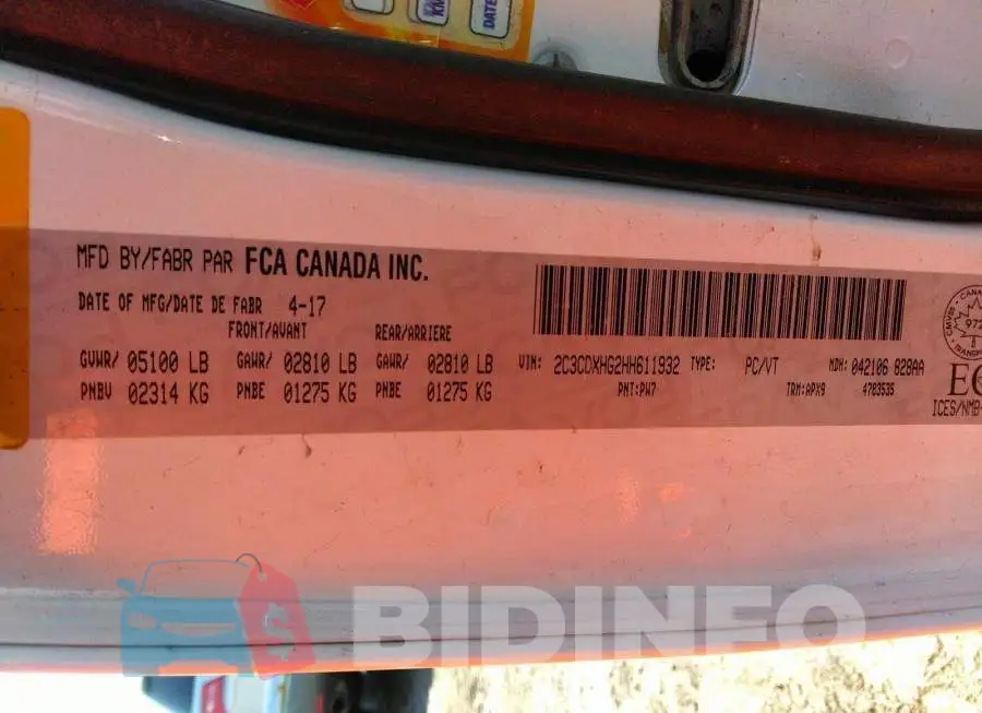 2C3CDXHG2HH611932 Photo# 9