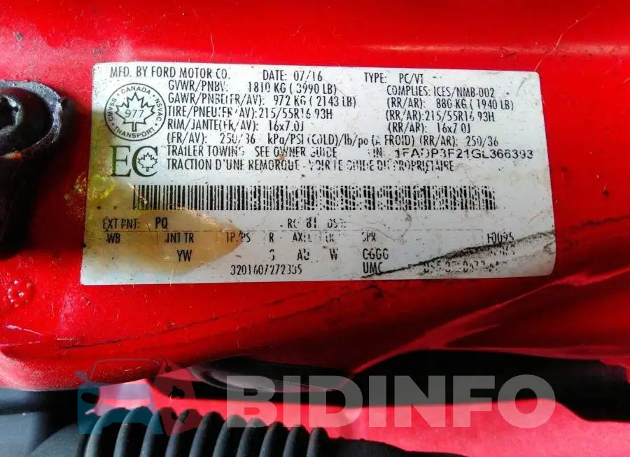 1FADP3F21GL366393 Photo# 9