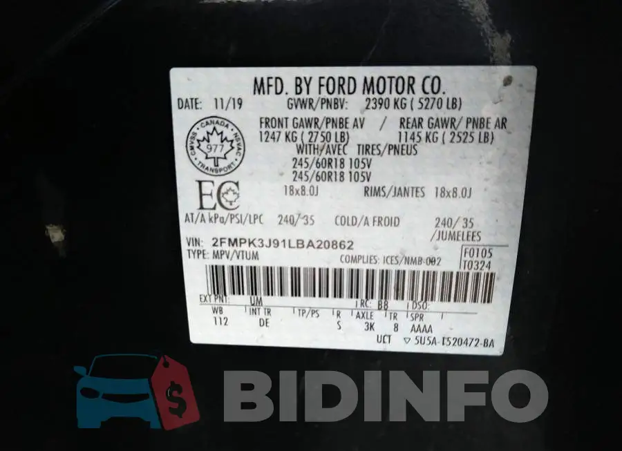 2FMPK3J91LBA20862 Photo# 9
