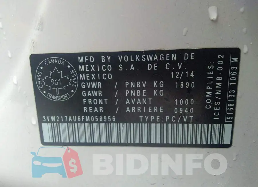 3VW217AU6FM058956 Photo# 9