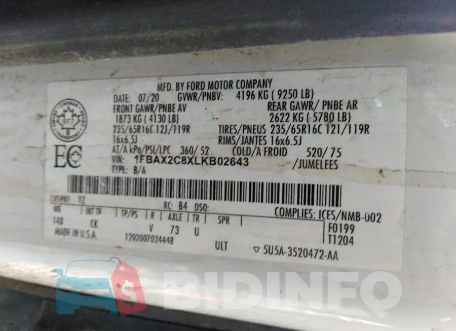 1FBAX2C8XLKB02643 Photo# 9