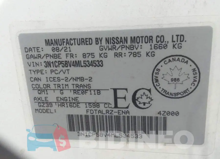 3N1CP5BV4ML534533 Photo# 9