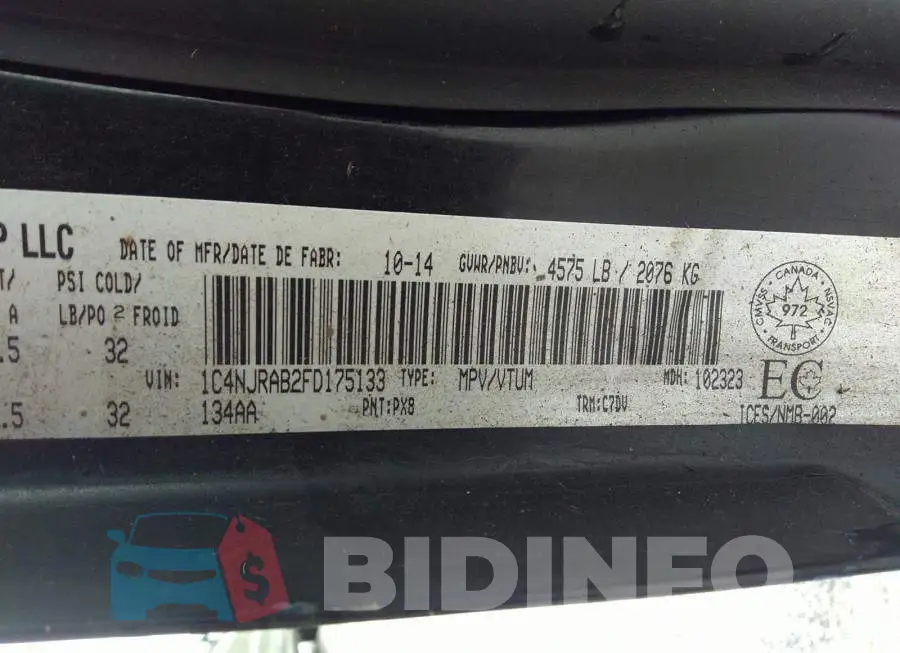 1C4NJRAB2FD175133 Photo# 9