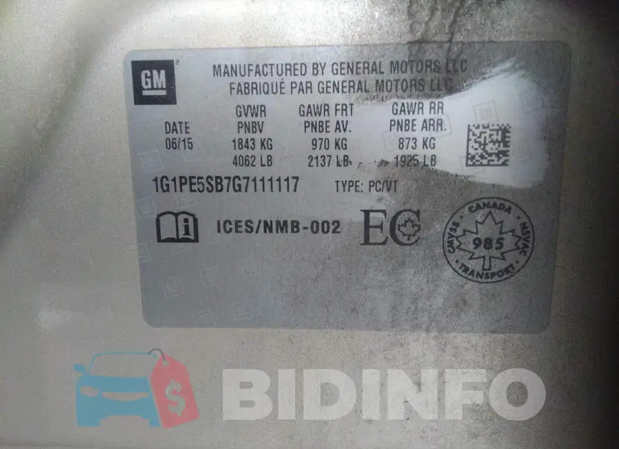 1G1PE5SB7G7111117 Photo# 9