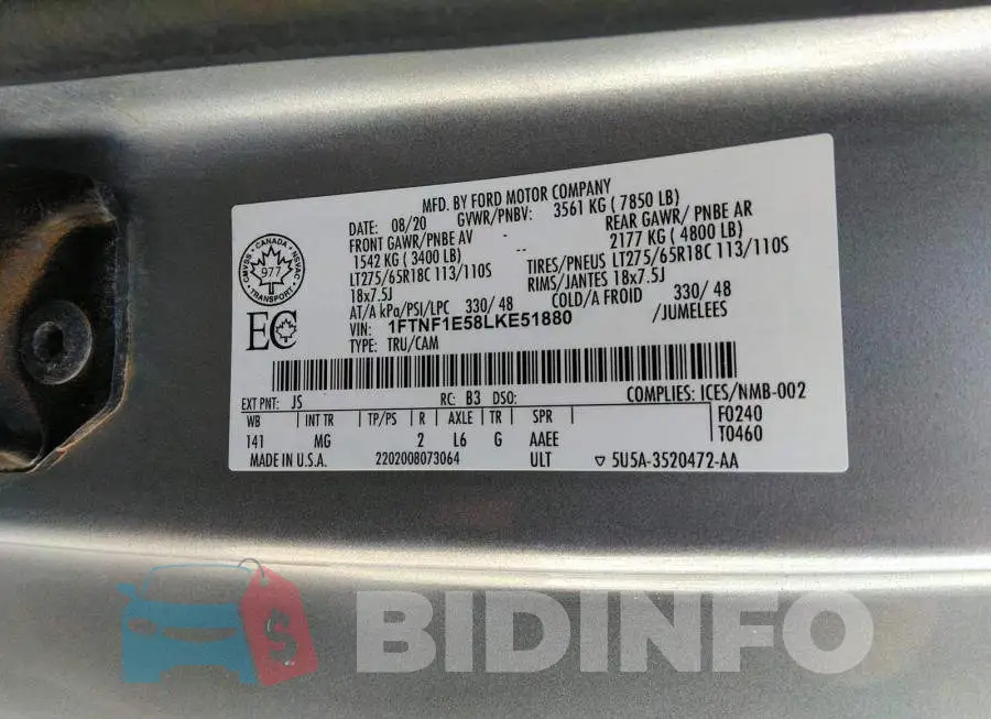 1FTNF1E58LKE51880 Photo# 9