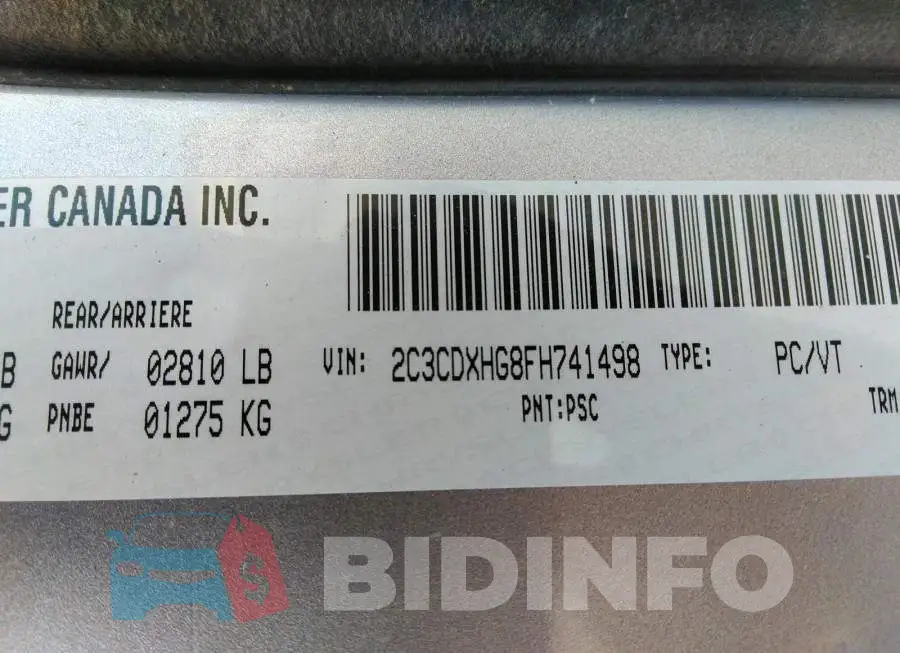 2C3CDXHG8FH741498 Photo# 9