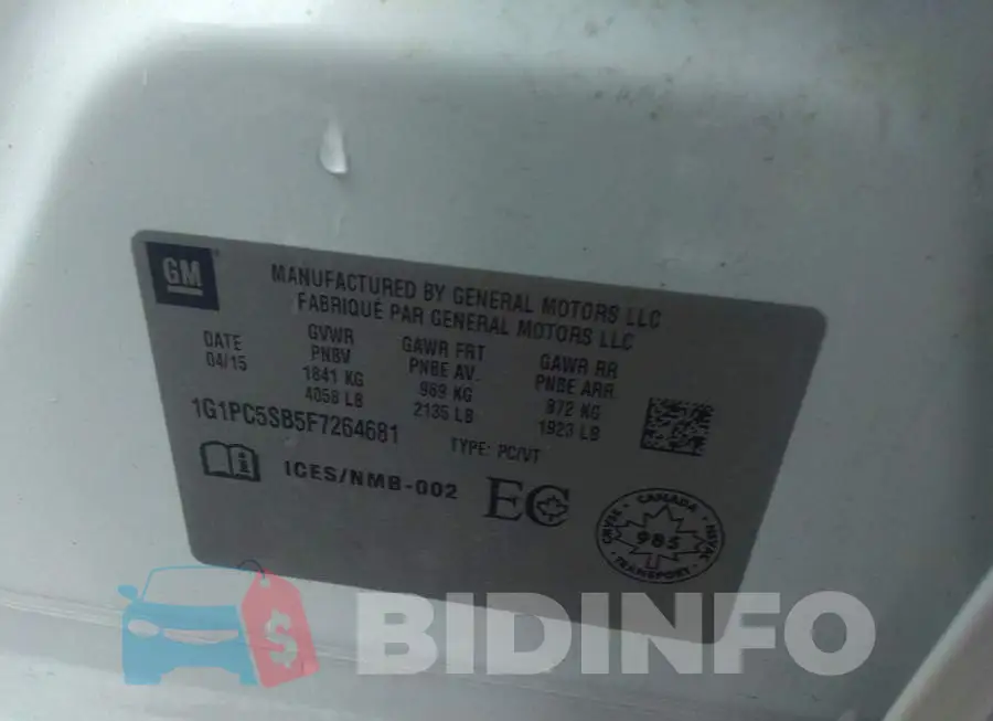 1G1PC5SB5F7264681 Photo# 9