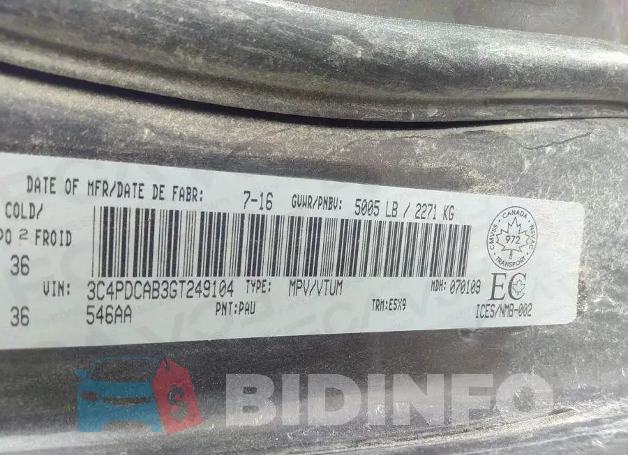 3C4PDCAB3GT249104 Photo# 9