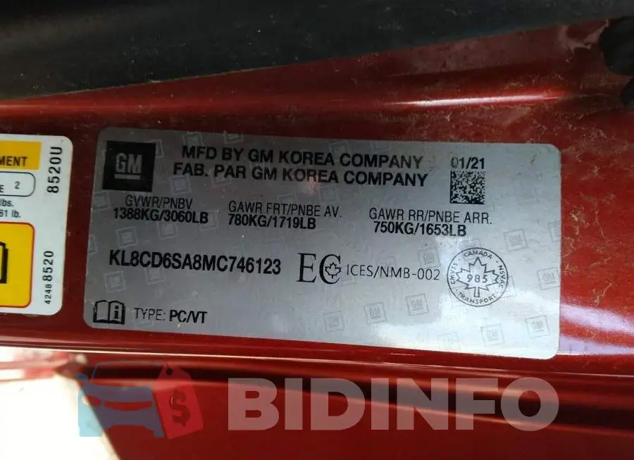 KL8CD6SA8MC746123 Photo# 9