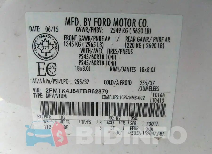 2FMTK4J84FBB62879 Photo# 9