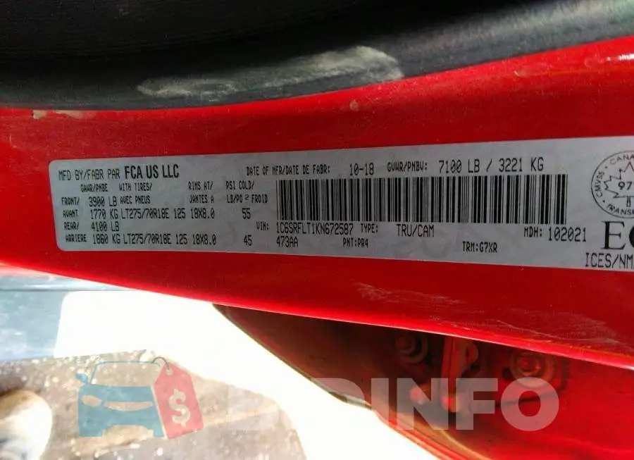 1C6SRFLT1KN672587 Photo# 9