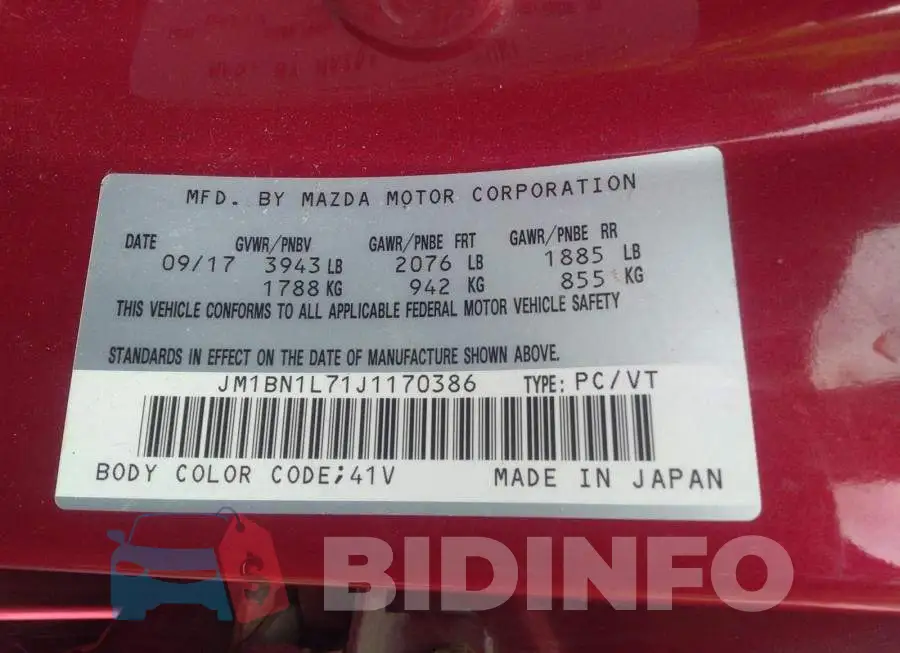 JM1BN1L71J1170386 Photo# 9