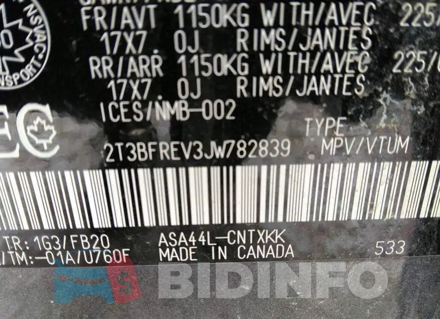 2T3BFREV3JW782839 Photo# 9