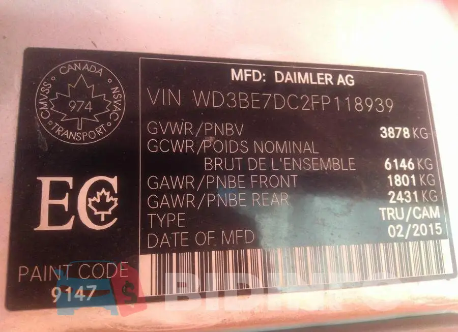 WD3BE7DC2FP118939 Photo# 9