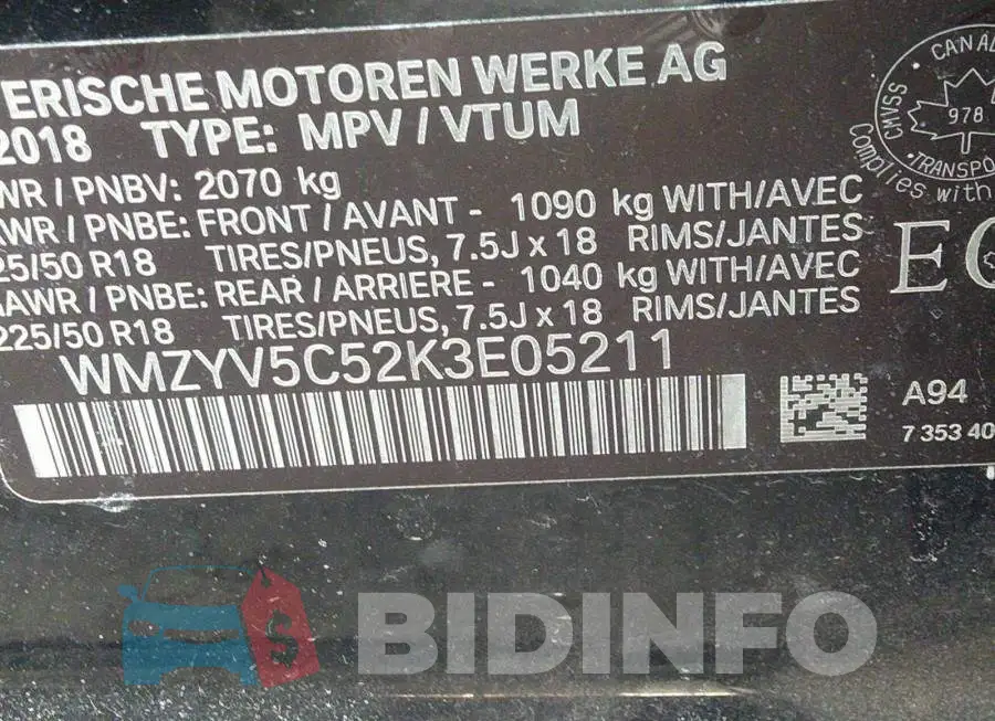 WMZYV5C52K3E05211 Photo# 9