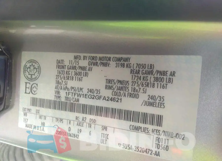 1FTFW1EG2GFA24621 Photo# 9